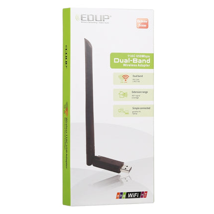 EDUP EP-AC1666 Dual Band 11AC 650Mbps High Speed Wireless USB Adapter WiFi Receiver, Driver Free-garmade.com