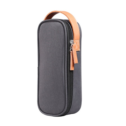 Multi-function Headphone Charger Data Cable Storage Bag, Ultra Fiber Portable Power Pack, Size: M, 16.5x6x23.5cm（Grey）-garmade.com