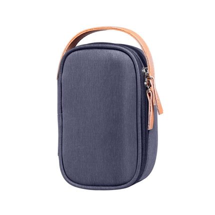 Multi-function Headphone Charger Data Cable Storage Bag, Ultra Fiber Portable Power Pack, Size: S, 11x5.5x18cm(Blue)-garmade.com