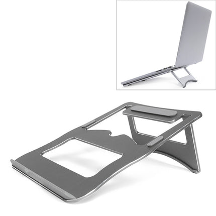 Aluminum Alloy Cooling Holder Desktop Portable Simple Laptop Bracket, Two-stage Support, Size: 21x26cm (Grey)-garmade.com