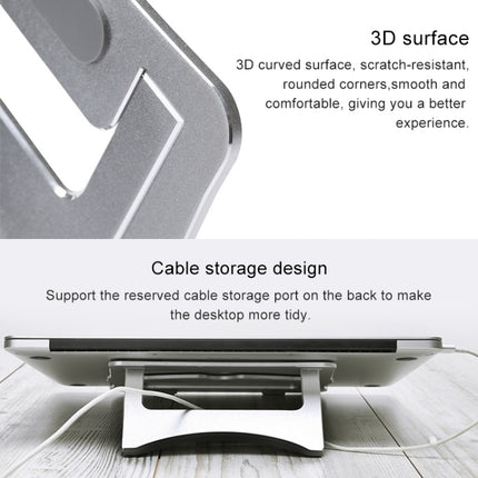 Aluminum Alloy Cooling Holder Desktop Portable Simple Laptop Bracket, Two-stage Support, Size: 21x26cm (Grey)-garmade.com