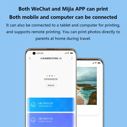 Original Xiaomi Mijia 1S Mini Automatic Pocket Photo Printer, US Plug(White)-garmade.com