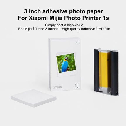 Original Xiaomi Mijia 1S Mini Automatic Pocket Photo Printer 3 inch Adhesive Photo Paper for PC5841 (White)-garmade.com