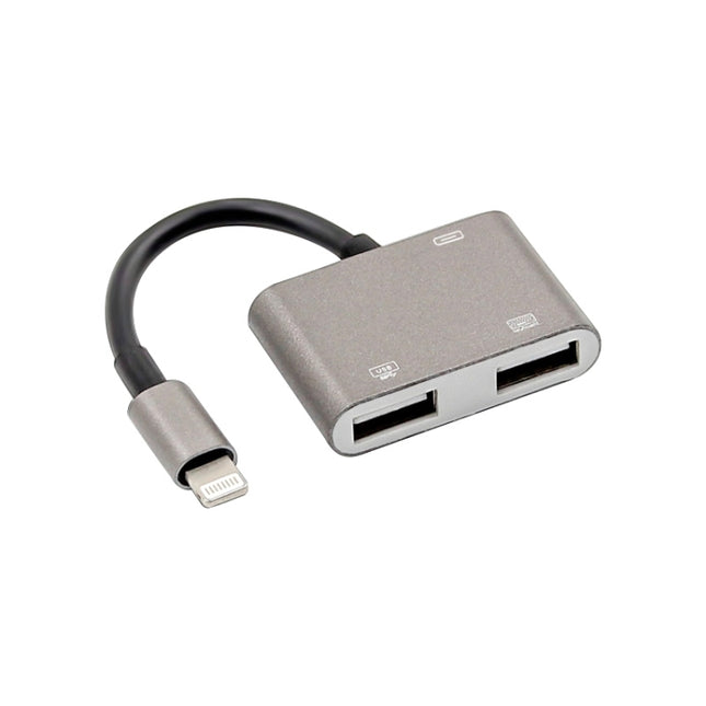 NK-109KEY 3 in 1 8 Pin Male to USB + USB Keyboard Female OTG Adapter-garmade.com