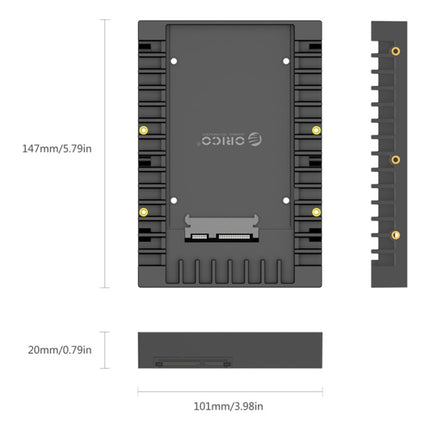 ORICO 1125SS SATA 3.0 Fast Transfer Speed 2.5 to 3.5 inch Hard Drive Caddy / Convertor Enclosure(Black)-garmade.com