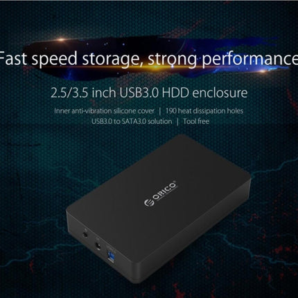 ORICO 3569S3 USB 3.0 Type-B to SATA 3.0 External Hard Disk Box Storage Case for 2.5 inch / 3.5 inch SATA HDD / SSD, Support UASP Protocol-garmade.com