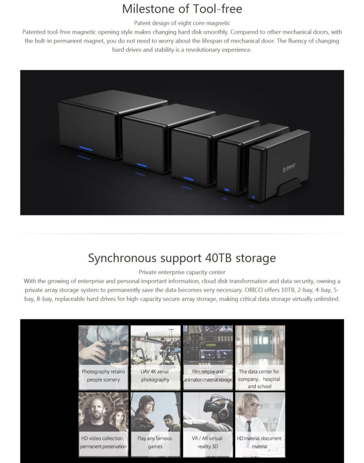ORICO NS400-U3 4-bay USB Type-B to SATA External Hard Disk Box