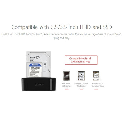ORICO 6228US3 2.5 / 3.5 inch SATA HDD / SSD 2 Bay USB 3.0 Hard Drive Dock-garmade.com