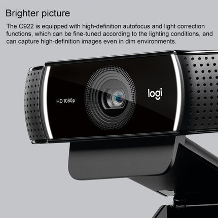 Logitech C922 HD 1080P Auto Focus Webcam with 2 Omnidirectional Microphones-garmade.com