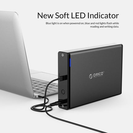ORICO 7688C3 8TB 3.5 inch USB-C / Type-C Mobile HDD Enclosure with Detachable Base, Cable Length: 1m-garmade.com