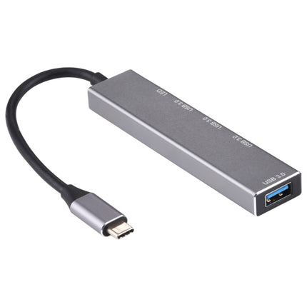 3019T 4 x USB 3.0 to USB-C / Type-C Aluminum Alloy HUB Adapter with LED Indicator-garmade.com