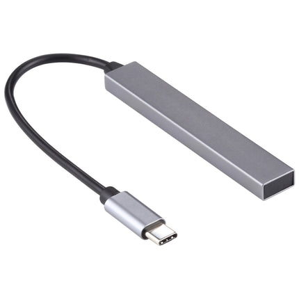 T-818 TF + 3 x USB 3.0 to USB-C / Type-C HUB Adapter (Silver Grey)-garmade.com