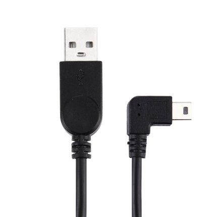 90 Degree Angle Left Mini USB to USB Data / Charging Cable, Length: 28cm-garmade.com