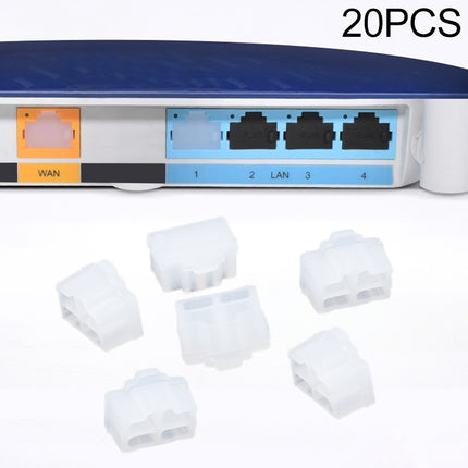 20 PCS Silicone Anti-Dust Plugs for RJ45 Port (Transparent)-garmade.com