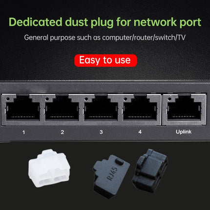 20 PCS Silicone Anti-Dust Plugs for RJ45 Port (Black)-garmade.com