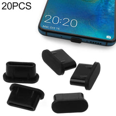 20 PCS Silicone Anti-Dust Plugs for USB-C / Type-C Port (Black)-garmade.com