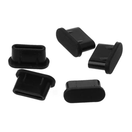 20 PCS Silicone Anti-Dust Plugs for USB-C / Type-C Port (Black)-garmade.com