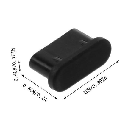 20 PCS Silicone Anti-Dust Plugs for USB-C / Type-C Port (Black)-garmade.com