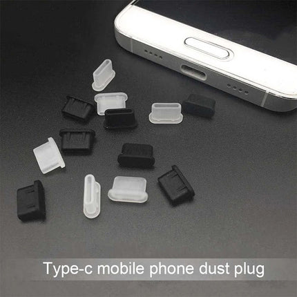 20 PCS Silicone Anti-Dust Plugs for USB-C / Type-C Port (Transparent)-garmade.com