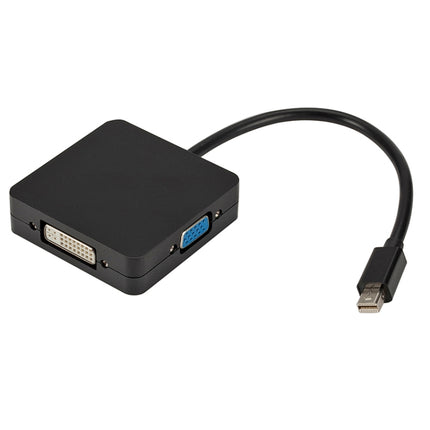 3 in 1 Mini DP Male to HDMI + VGA + DVI Female Square Adapter, Cable Length: 18cm (Black)-garmade.com