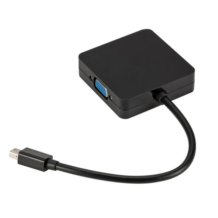 3 in 1 Mini DP Male to HDMI + VGA + DVI Female Square Adapter, Cable Length: 18cm (Black)-garmade.com