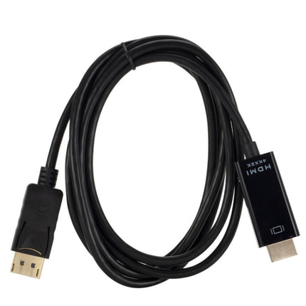 4K x 2K DP to HDMI Converter Cable, Cable Length: 1.8m(Black)-garmade.com