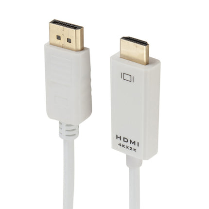 4K x 2K DP to HDMI Converter Cable, Cable Length: 1.8m(White)-garmade.com