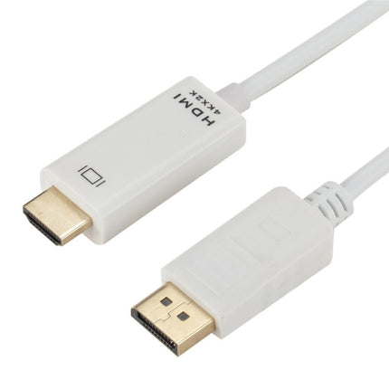 4K x 2K DP to HDMI Converter Cable, Cable Length: 1.8m(White)-garmade.com