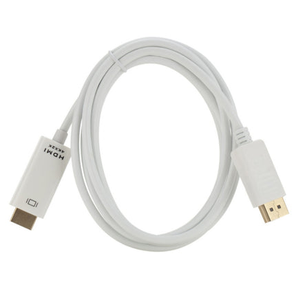 4K x 2K DP to HDMI Converter Cable, Cable Length: 1.8m(White)-garmade.com