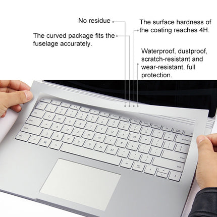 4 in 1 Notebook Shell Protective Film Sticker Set for Microsoft Surface Book 13.5 inch(Silver)-garmade.com