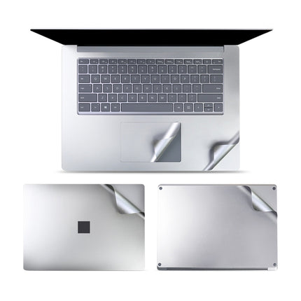 4 in 1 Notebook Shell Protective Film Sticker Set for Microsoft Surface Laptop 3 15 inch (Silver)-garmade.com