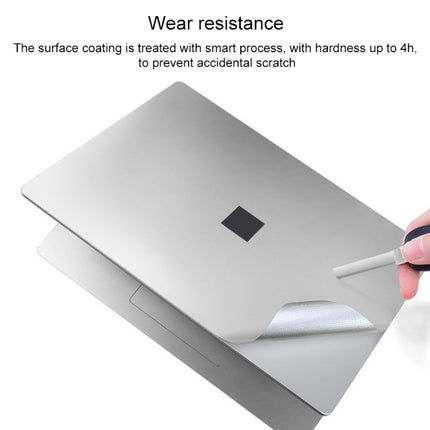4 in 1 Notebook Shell Protective Film Sticker Set for Microsoft Surface Laptop 3 15 inch (Silver)-garmade.com