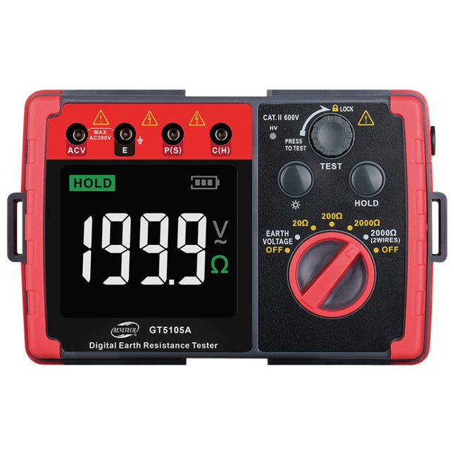 BENETECH GT5105A Professional LCD Digital Resistance Tester Meter Megger Earth Ground Resistance Voltage Tester-garmade.com