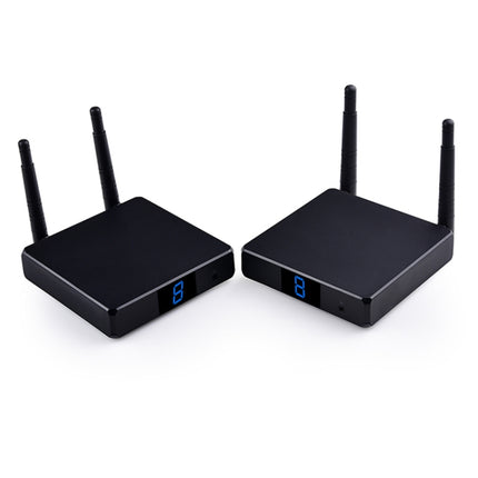 Measy FHD686-2 Full HD 1080P 3D 2.4GHz / 5.8GHz Wireless HD Multimedia Interface Extender 1 Transmitter + 2 Receiver, Transmission Distance: 200m(US Plug)-garmade.com