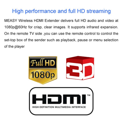 Measy FHD686-2 Full HD 1080P 3D 2.4GHz / 5.8GHz Wireless HD Multimedia Interface Extender 1 Transmitter + 2 Receiver, Transmission Distance: 200m(UK Plug)-garmade.com