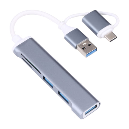 A-807 5 in 1 USB 3.0 and Type-C / USB-C to USB 3.0 HUB Adapter Card Reader-garmade.com