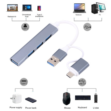 A-806 5 in 1 USB 3.0 and Type-C / USB-C to USB 3.0 HUB Adapter-garmade.com