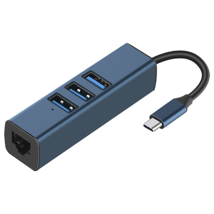 RDS 6307-3 USB-C / Type-C to USB3.0 + Dual USB2.0 + RJ45 4 in 1 HUB Adapter-garmade.com