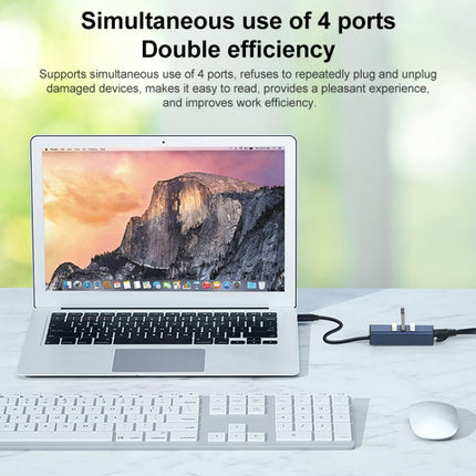 RDS 6307-3 USB-C / Type-C to USB3.0 + Dual USB2.0 + RJ45 4 in 1 HUB Adapter-garmade.com