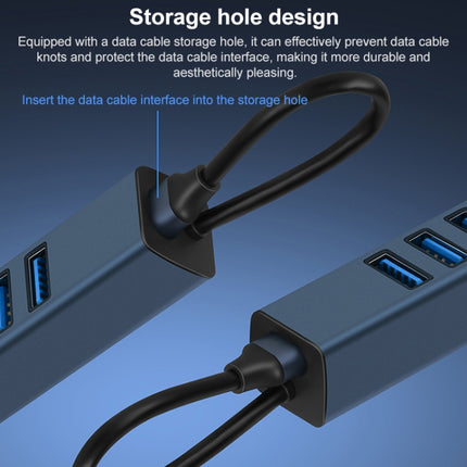 RDS 6307-3 USB-C / Type-C to USB3.0 + Dual USB2.0 + RJ45 4 in 1 HUB Adapter-garmade.com