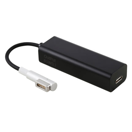 AnyWatt 85W USB-C / Type-C Female to 5 Pin MagSafe 1 Male L Head Series Charge Adapter Converter for MacBook (Black)-garmade.com