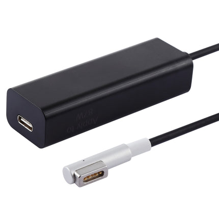 AnyWatt 85W USB-C / Type-C Female to 5 Pin MagSafe 1 Male L Head Series Charge Adapter Converter for MacBook (Black)-garmade.com
