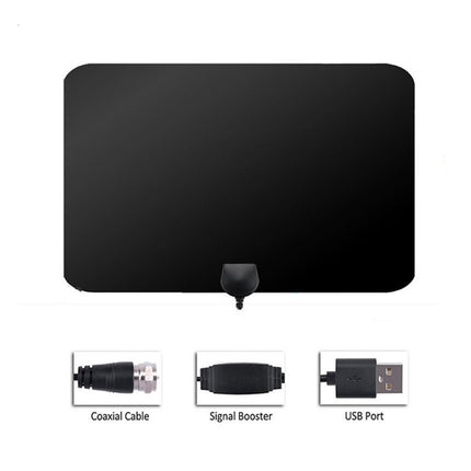 60 Miles Range 25dBi High Gain Amplified Digital HDTV Indoor Outdoor TV Antenna with 4m Coaxial Cable & IEC Adapter-garmade.com