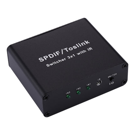 NK-3X1 Full HD SPDIF / Toslink Digital Optical Audio 3 x 1 Switcher Extender with IR Remote Controller-garmade.com