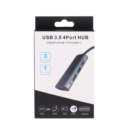U-811 4 in 1 USB 3.0 to 3 USB 3.0 + USB-C / Type-C Ports HUB Docking Station-garmade.com