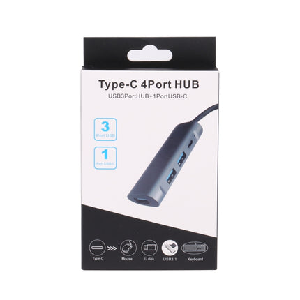 T-811 4 in 1 USB-C / Type-C to 3 USB 3.0 + USB-C / Type-C Ports HUB Docking Station-garmade.com
