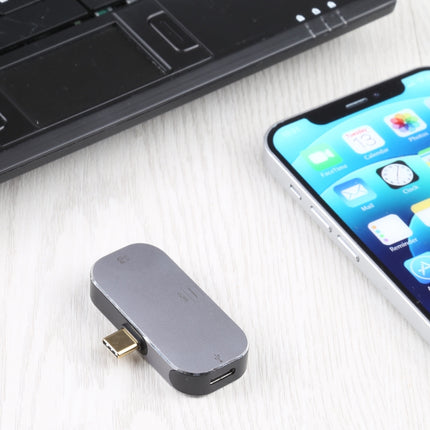 3 in 1 USB-C / Type-C Male to Dual USB-C / Type-C + Mini DP Female Adapter-garmade.com