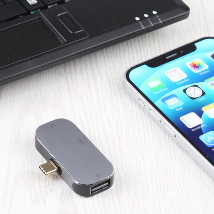 3 in 1 USB-C / Type-C Male to USB-C / Type-C Charging + USB + 4K 60Hz HDMI Female Adapter-garmade.com