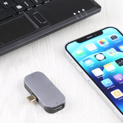 3 in 1 USB-C / Type-C Male to USB-C / Type-C Charging + USB + Mini DP Female Adapter-garmade.com