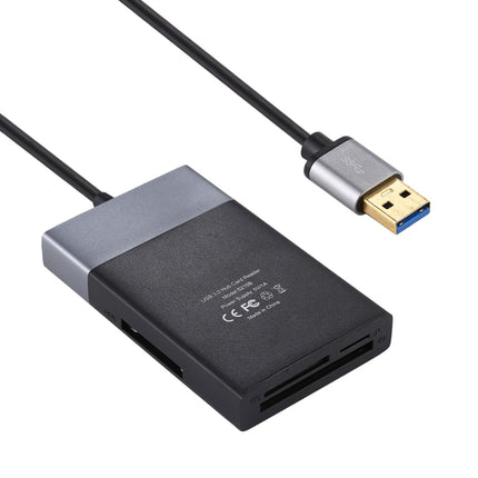 6 In 1 Multi-function Dual USB 3.0 + XQD + CF + TF + SD Card Reader-garmade.com